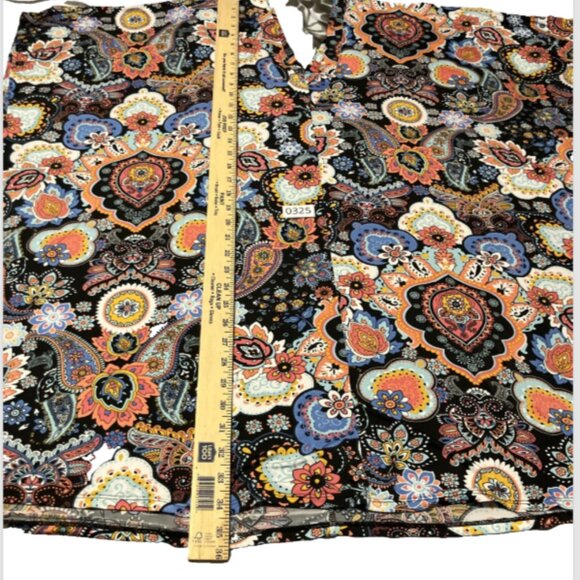 Josie Natori ladies Med Multicolor Comfort Muumuu Style Cold-Shoulder soft Top - Picture 13 of 15